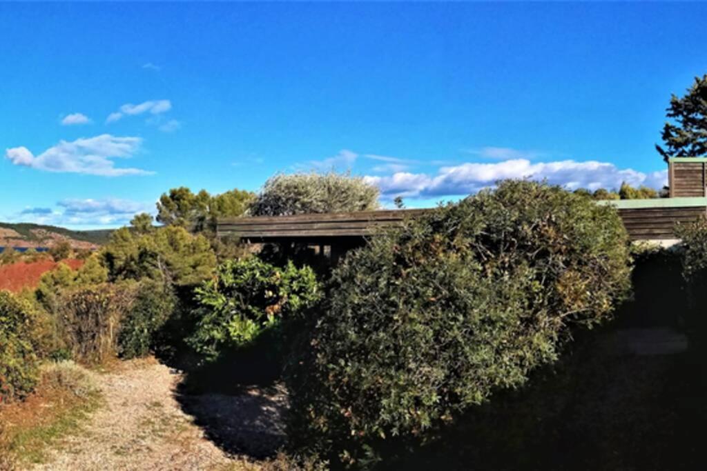 Studio 32m2 - dans propriété avec vue imprenable sur le Lac du Salagou Liausson Exterior foto