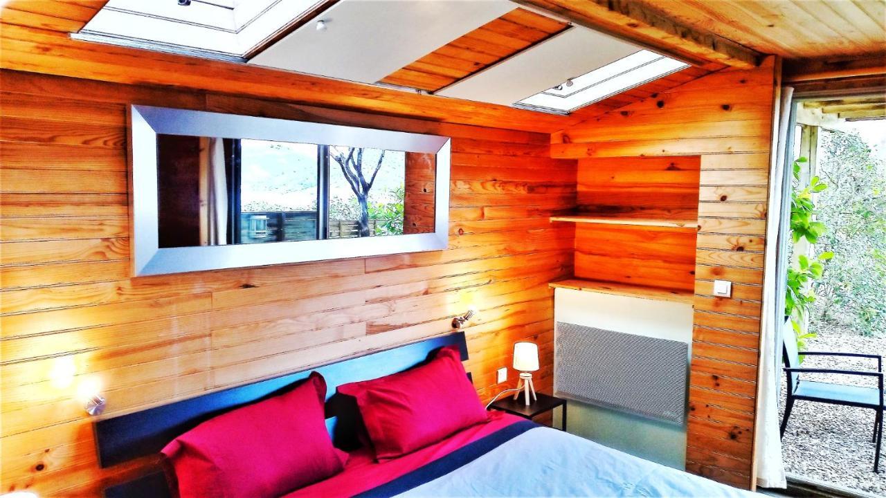 Studio 32m2 - dans propriété avec vue imprenable sur le Lac du Salagou Liausson Exterior foto
